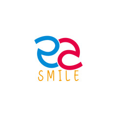 letter ea ambigram smile fun abstract geometric logo vector