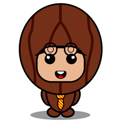 cartoon character vector illustration of cute businessman nutmeg spice mascot costume character