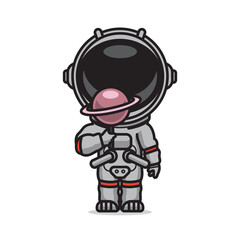 cute astronaut candy vector