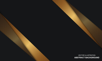 Modern abstract background black dop with golden luxury