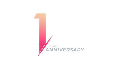 1 Year Anniversary Celebration Vector. Happy Anniversary Greeting Celebrates Template Design Illustration