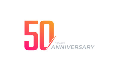 50 Year Anniversary Celebration Vector. Happy Anniversary Greeting Celebrates Template Design Illustration