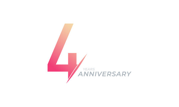 4 Year Anniversary Celebration Vector. Happy Anniversary Greeting Celebrates Template Design Illustration