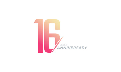 16 Year Anniversary Celebration Vector. Happy Anniversary Greeting Celebrates Template Design Illustration