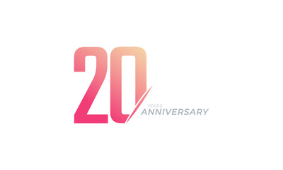 20 Year Anniversary Celebration Vector. Happy Anniversary Greeting Celebrates Template Design Illustration