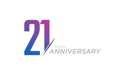 21 Year Anniversary Celebration Vector. Happy Anniversary Greeting Celebrates Template Design Illustration - obrazy, fototapety, plakaty