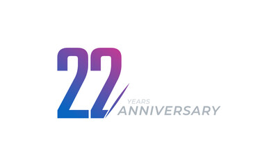 22 Year Anniversary Celebration Vector. Happy Anniversary Greeting Celebrates Template Design Illustration