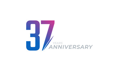 37 Year Anniversary Celebration Vector. Happy Anniversary Greeting Celebrates Template Design Illustration
