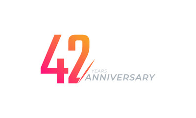 42 Year Anniversary Celebration Vector. Happy Anniversary Greeting Celebrates Template Design Illustration