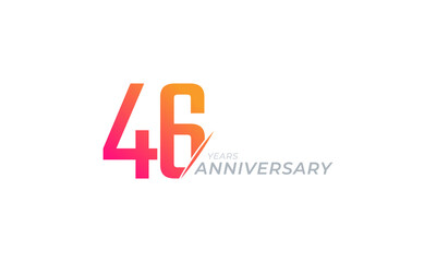 46 Year Anniversary Celebration Vector. Happy Anniversary Greeting Celebrates Template Design Illustration