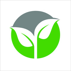 green leaf logo vector