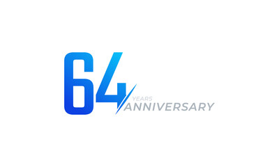 64 Year Anniversary Celebration Vector. Happy Anniversary Greeting Celebrates Template Design Illustration