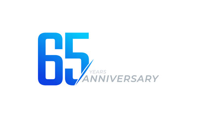 65 Year Anniversary Celebration Vector. Happy Anniversary Greeting Celebrates Template Design Illustration