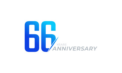 66 Year Anniversary Celebration Vector. Happy Anniversary Greeting Celebrates Template Design Illustration