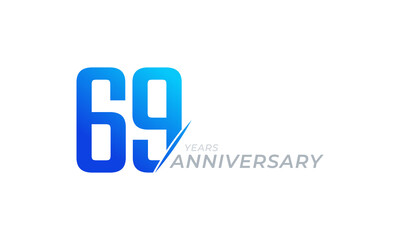 69 Year Anniversary Celebration Vector. Happy Anniversary Greeting Celebrates Template Design Illustration