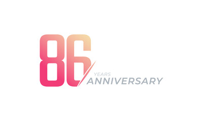 86 Year Anniversary Celebration Vector. Happy Anniversary Greeting Celebrates Template Design Illustration