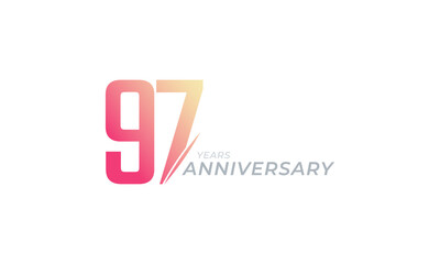 97 Year Anniversary Celebration Vector. Happy Anniversary Greeting Celebrates Template Design Illustration