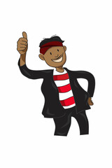 Madura East Java Indonesia male cartoon character