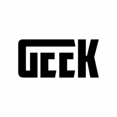 geek word mark logo design, geek typography