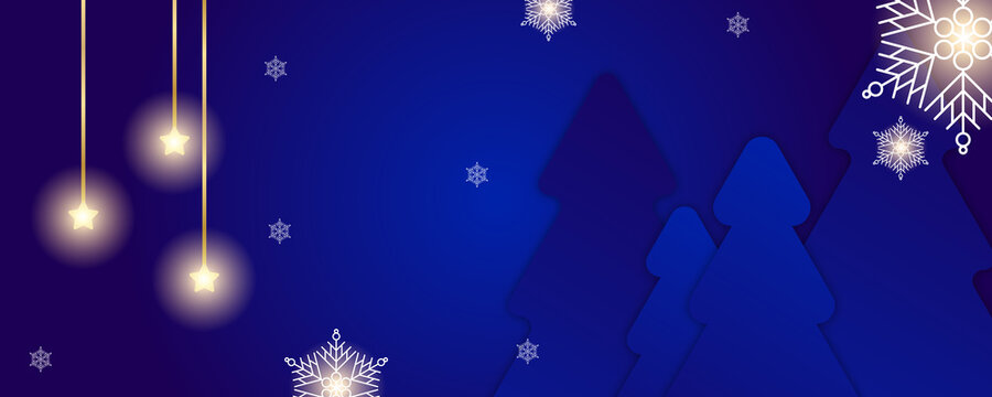 Christmas background with Christmas element on dark navy blue background. Vector illustration for greeting card, banner, poster, presentation background