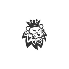 Lion  Crown Template Illustration Emblem Mascot Isolated