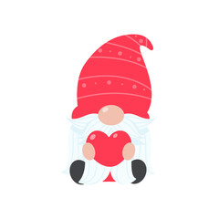 Christmas gnome. A little gnome wearing a red woolen hat. celebrate on christmas