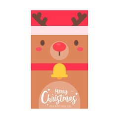 Christmas card. Santa Set Christmas Greeting Card Template.