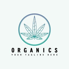 Simple and unique line out leaf marijuana or cannabis Image graphic icon logo design abstract concept vector stock. Can be used as a symbol related to nature or health