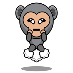 cartoon character illustration vector cute gorilla animal mascot costume fart