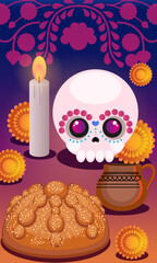 Offering Dia de Muertos sugar skull