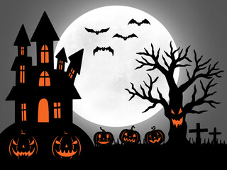 Halloween Scary Background illustration in Spooky Night