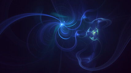 3D rendering abstract multicolor fractal light background