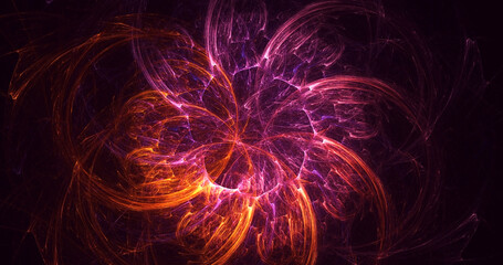 Fototapeta premium 3D rendering abstract multicolor fractal light background
