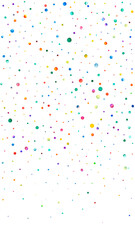 Watercolor confetti on white background. Alluring rainbow colored dots. Happy celebration high colorful bright card. Great hand painted confetti.