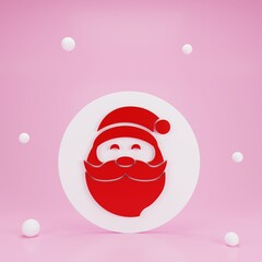 3d render santa claus snowflake ornament
