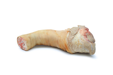 Raw knuckle of pork isolated on white background.