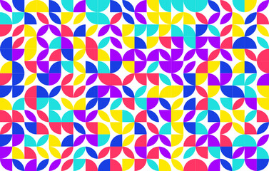 Colorful abstract geometric pattern, seamless bauhaus style design, graphic modern pattern, repeating geometric pattern, modern style vector illustration