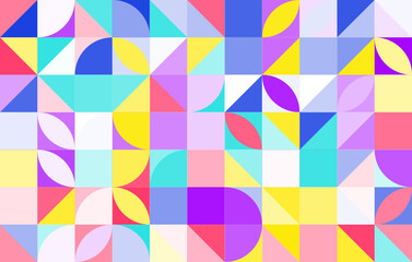 Colorful abstract geometric pattern, seamless bauhaus style design, graphic modern pattern, repeating geometric pattern, modern style vector illustration