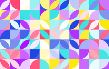 Colorful abstract geometric pattern, seamless bauhaus style design, graphic modern pattern, repeating geometric pattern, modern style vector illustration