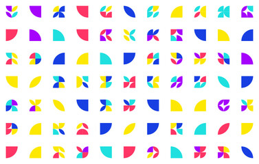 Colorful abstract geometric pattern, seamless bauhaus style design, graphic modern pattern, repeating geometric pattern, modern style vector illustration