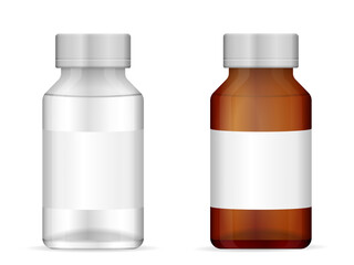 Glass medical bottle set