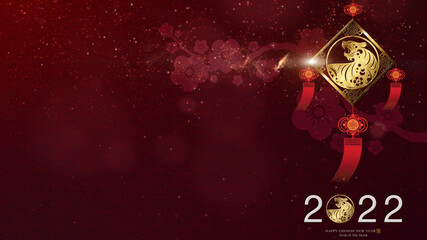 Chinese New Year, year of the Tiger 2022, also known as the Spring Festival with the Chinese tiger zodiac astrological decoration for background decoration