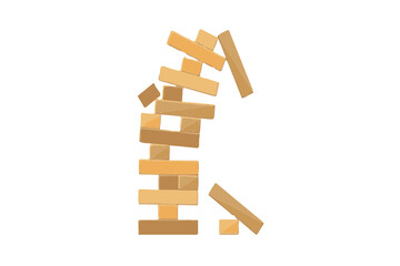 Jenga pieces falling over