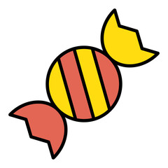 Filled outline icon for candy.