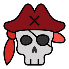 Filled outline icon for pirate.