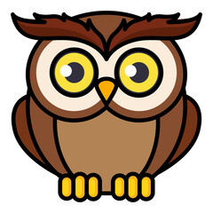 Filled outline icon for owl.