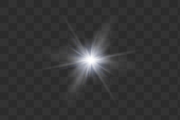 Vector illustration. Transparent sunlight special lens flare light effect.