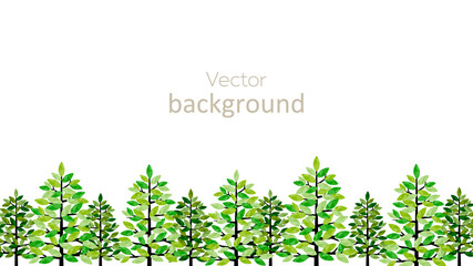 Forest illustration background material (white background, vector)