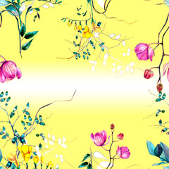 Floral pattern. Design for wallpaper, background, fabric, textile.