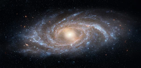 Fototapeten Blick vom Weltraum auf eine Spiralgalaxie und Sterne. Universum gefüllt mit Sternen, Nebel und Galaxien. Elemente dieses Bildes, bereitgestellt von der NASA. © Tryfonov